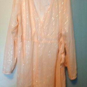 Beautiful sequined V neck. top w/ belt